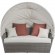 Salena 2 Piece Patio Canopy Daybed Set in Beige Fabric & Gray Wicker